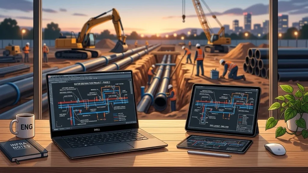 Altyapı ve Boru Hattı Projelerinde CAD (DWG) Çizimleri